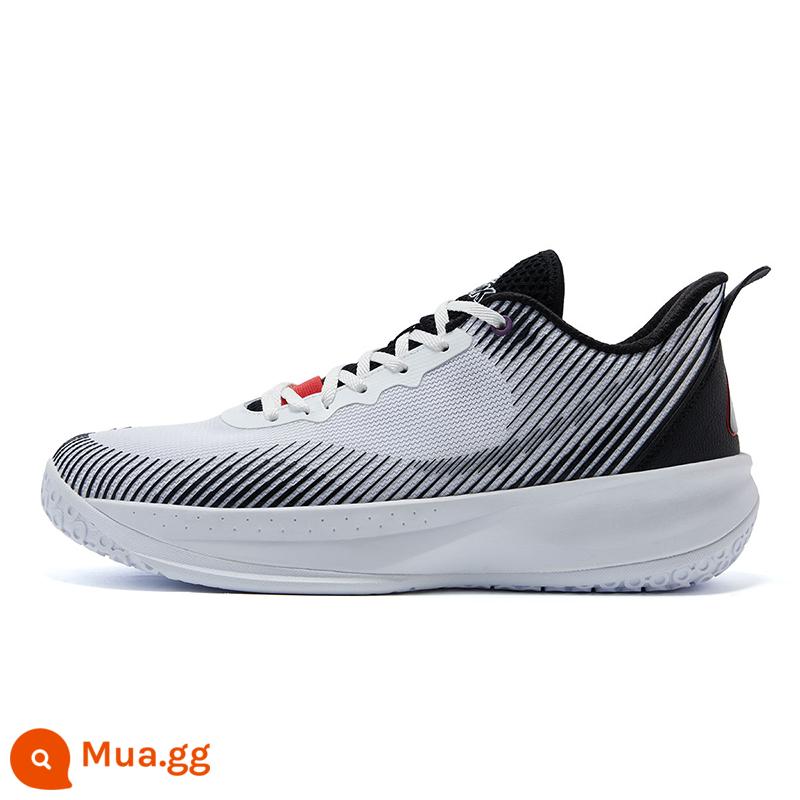 Giày bóng rổ Peak, sneakers, giày nam, ống cao, cờ thực chiến dã ngoại mới, lưới chống trượt, sàn xi măng chống mài mòn học sinh - lớn trắng/đen