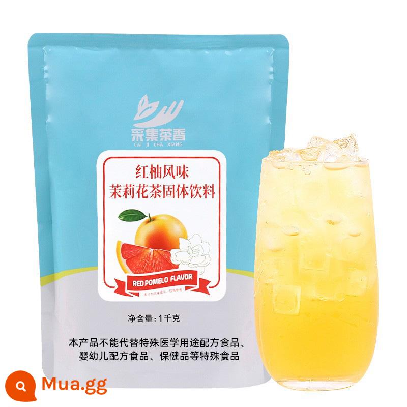 Bộ sưu tập bột nước ép có hương vị trà 1kg nước giải khát pha chế đồ uống rắn phục vụ túi nguyên liệu thương mại - Bột nước ép hương trà bưởi đỏ