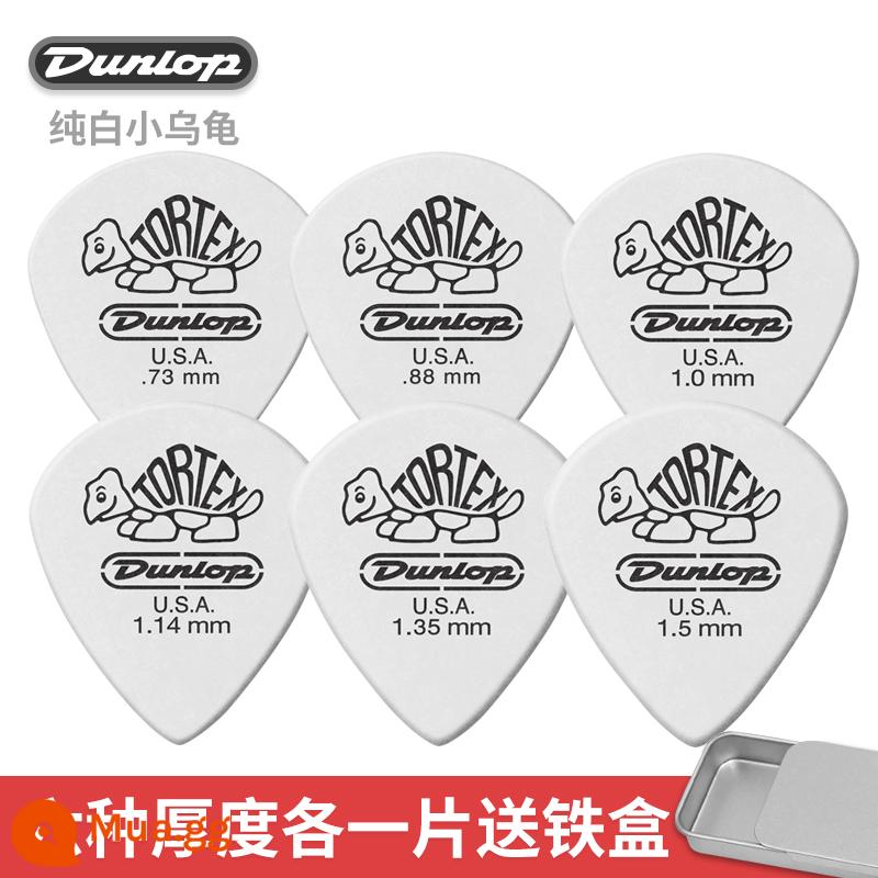 Dunlop Mái Chèo Dunlop 478R Con Rùa Nhỏ Đàn Guitar Mái Chèo Tốc Độ Bom Chống Trơn Trượt Dân Gian Đàn Guitar Điện Mùa Xuân Mảnh - [Gói sáu chiếc] Rùa trắng tinh khiết, mỗi chiếc có sáu độ dày