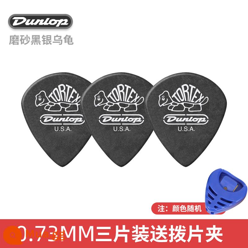 Đàn Guitar Điện Dunlop Dunlop Jazz3 Pick Little Turtle Jazz 3 Pick Guitar Chính Hãng Speed ​​Spring - [3 cái] JAZZ III đen bạc 0,73mm rùa + kẹp gắp