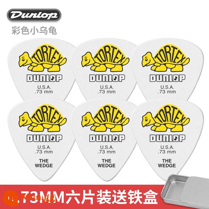 Dunlop Mái Chèo Dunlop 478R Con Rùa Nhỏ Đàn Guitar Mái Chèo Tốc Độ Bom Chống Trơn Trượt Dân Gian Đàn Guitar Điện Mùa Xuân Mảnh - [Gói sáu] Rùa nhỏ đầy màu sắc 0,73mm + hộp thiếc nhỏ miễn phí