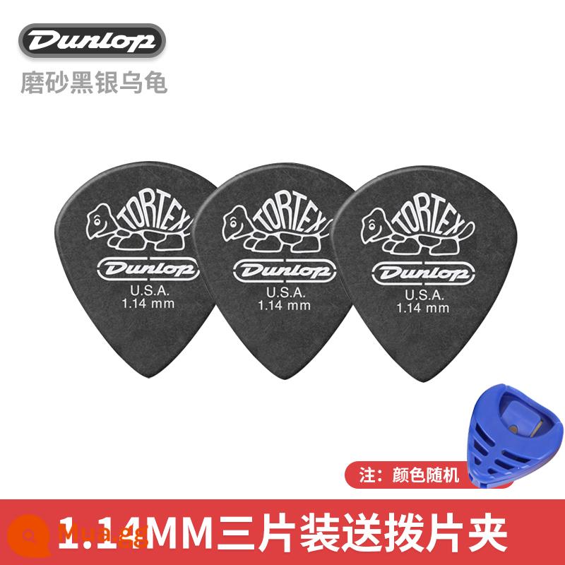 Đàn Guitar Điện Dunlop Dunlop Jazz3 Pick Little Turtle Jazz 3 Pick Guitar Chính Hãng Speed ​​Spring - [3 chiếc] JAZZ III đen bạc 1.14mm rùa + kẹp gắp