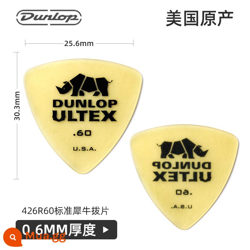 Dunlop sản xuất tại Mỹ Dunlop mái chèo tê giác 421R đàn guitar dân gian mái chèo đàn guitar điện đặc biệt chống trượt chính hãng - Loại tam giác lớn-0,60mm