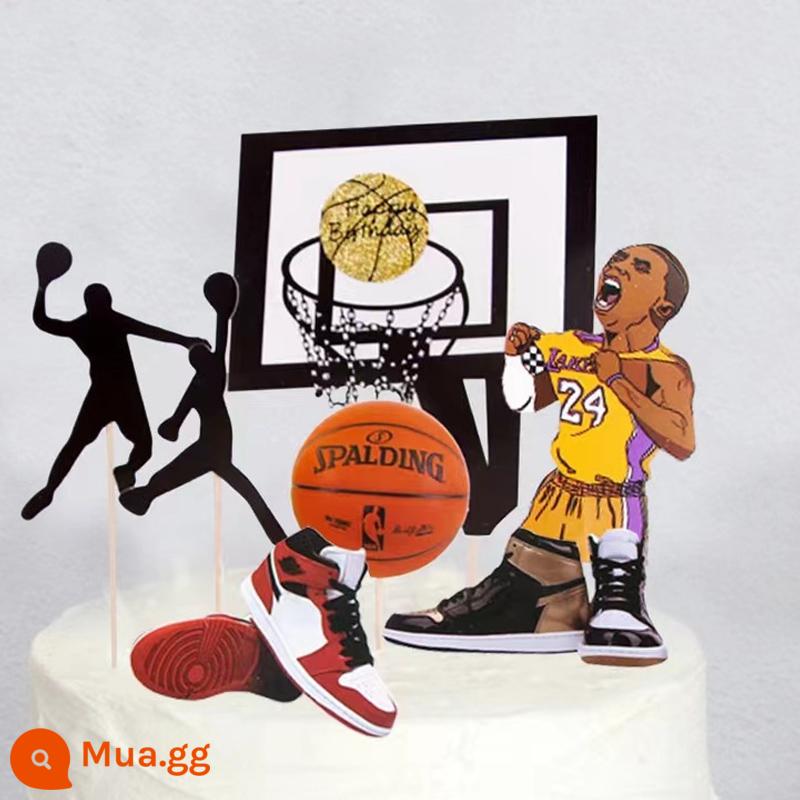 Thời gian ngọt ngào ~ Slam Dunk Trang trí bánh Bóng rổ Cậu bé Cậu bé Trang trí sinh nhật PVC Rắn Rukawa Maple - Gói vật liệu bóng rổ [10 gói]