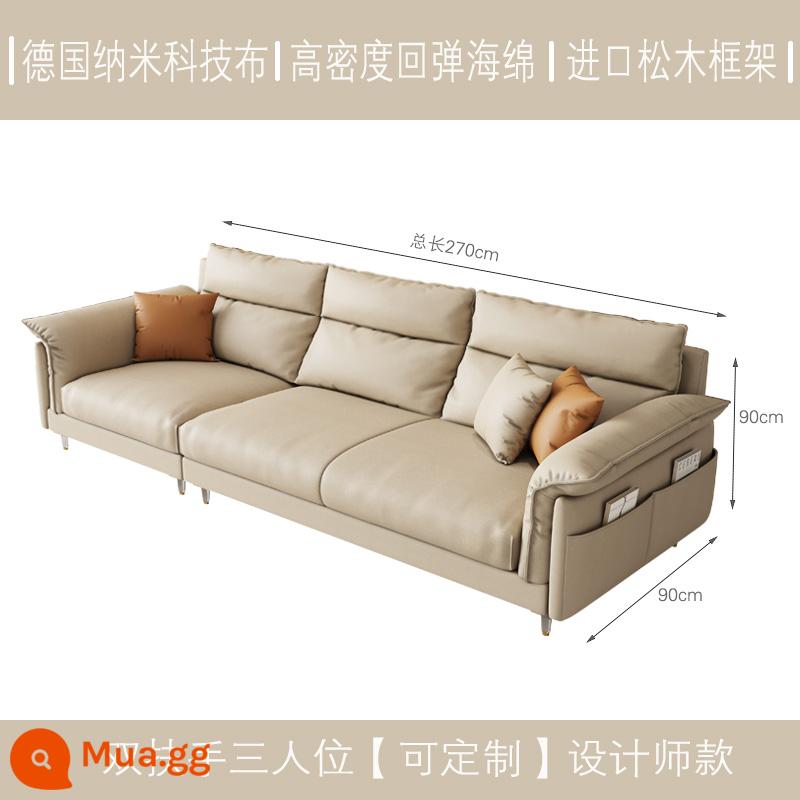 Wabi Sabi gió treo sofa vải phòng khách tối giản hiện đại căn hộ nhỏ hàng thẳng ba kem gió công nghệ sofa vải - 2,7 mét [ba lớn] phong cách thiết kế