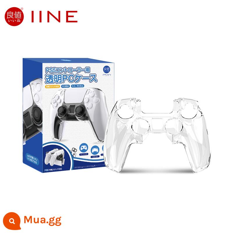 Giá trị tốt (IINE) phù hợp cho Sony PS5 Slim console phiên bản mỏng đế phát trực tiếp PlayStation khung đế dọc bảng điều khiển trò chơi quốc gia với các phụ kiện PS5 có đèn RBG - Vỏ bảo vệ trong suốt cho bộ điều khiển PS5-L551