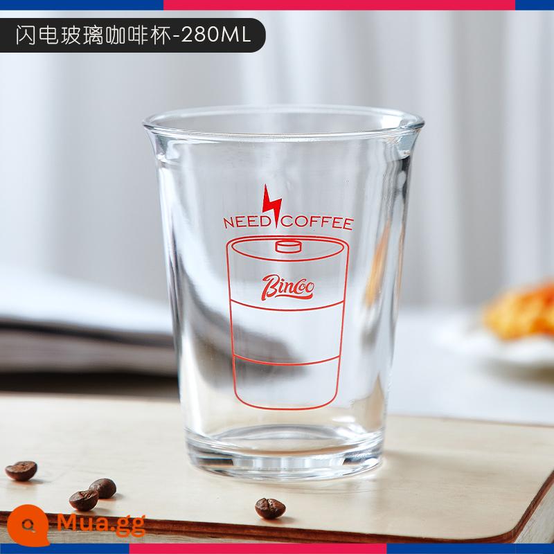 Cốc cà phê Bincoo phong cách đơn giản cốc nước gia đình latte giá trị cao văn phòng móc tai kính rửa tay - Ly thủy tinh sét 280ml