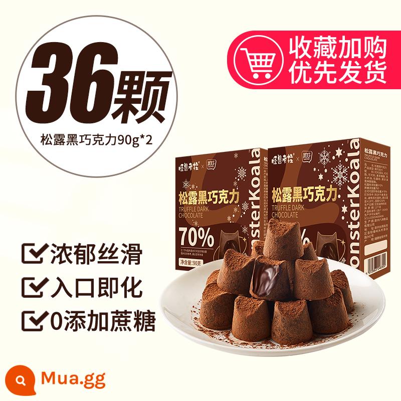 Sô cô la truffle bơ ca cao nguyên chất sô cô la đen giảm 0 đồng hộp quà không đường số lượng lớn kẹo ăn vặt Hàng Tết - [Khoảng 36 miếng] Kẹo sôcôla đen 90g*2 hộp chỉ 13,8