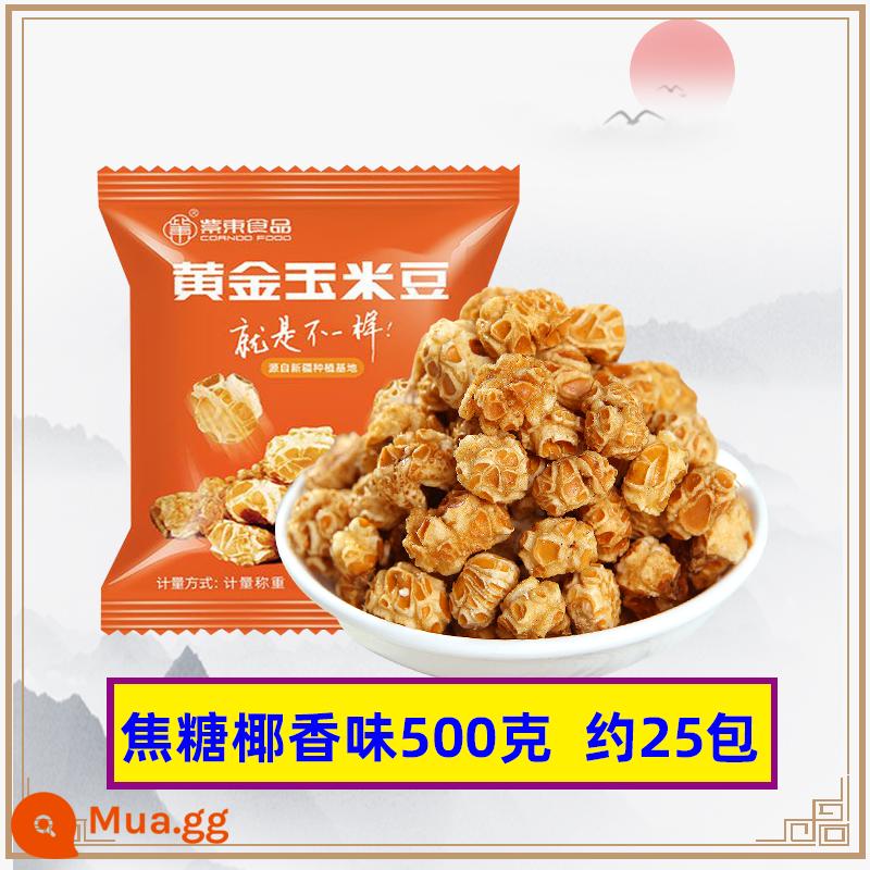 Zidong Food Bắp rang vàng Miên Dương Trứng dưới đáy biển Hoa Bơ Mặn Snack Caramel Đậu Bắp rang Yongming - Caramel Vị Dừa (500g) khoảng 25 gói