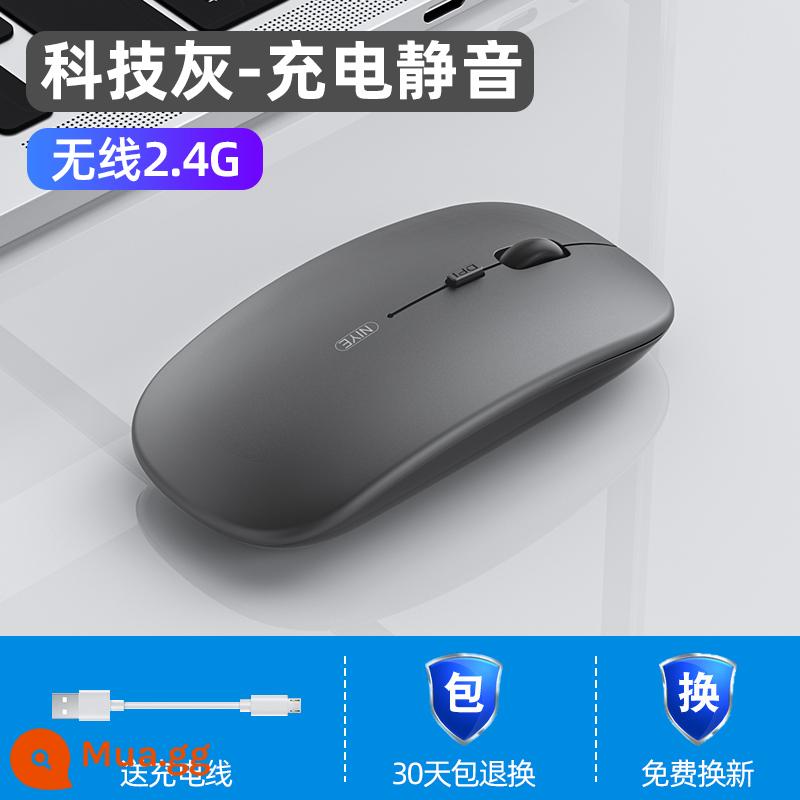 [Được đề xuất bởi Li Jiaqi] Chuột bluetooth không dây tắt tiếng chuột có thể sạc lại im lặng thích hợp cho Huawei Xiaomi Lenovo Apple macbook văn phòng kinh doanh máy tính bảng ipad máy tính xách tay nam - Phiên bản màu xám/không dây công nghệ [Im lặng + có thể sạc lại]