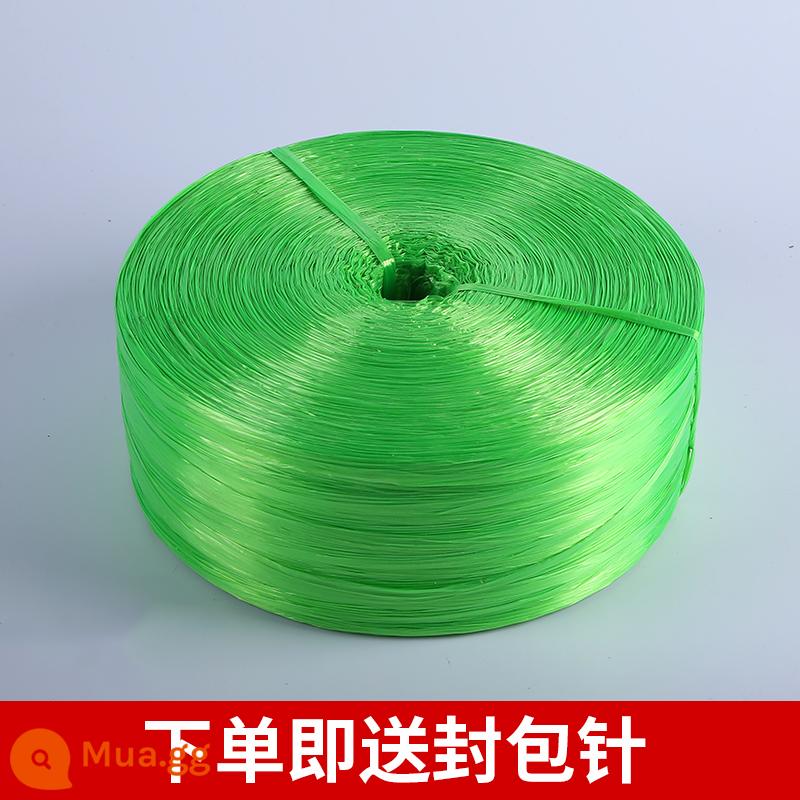 Dây ràng buộc bằng nhựa xé màng ràng buộc dây nylon cỏ cói túi dây bó cỏ dây bao bì dây sợi dây trắng dây - Màu xanh lá cây, rộng 2cm, 3,2kg mỗi cuộn