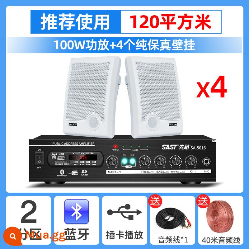 Xianke Wall Audiovutions SOUND Box Store - Bộ khuếch đại công suất điện áp không đổi SA-5016 + Loa treo tường D45A X4