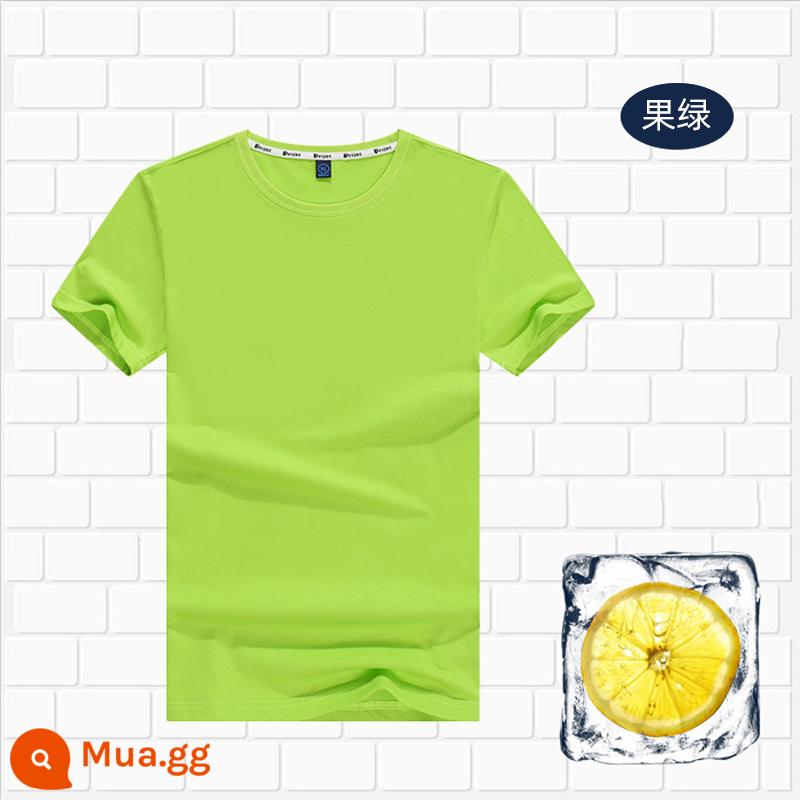 Áo thun cotton tùy chỉnh logo cổ tròn quần áo công sở in quảng cáo văn hóa áo đảng nhóm lớp đồng phục tay ngắn thêu - 803 trái cây xanh