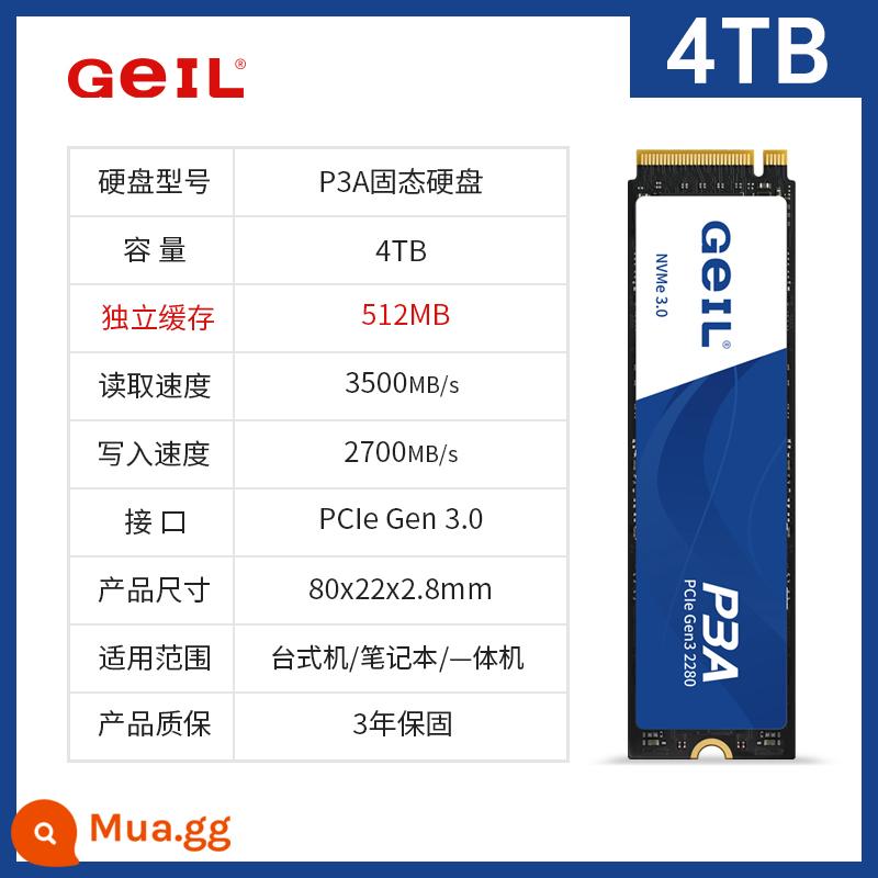 GeIL Jinbang P3L SSD 512g 1t 2t máy tính để bàn m.2 SSD máy tính xách tay NVME M2 - P3A 4T 3500 MB/giây