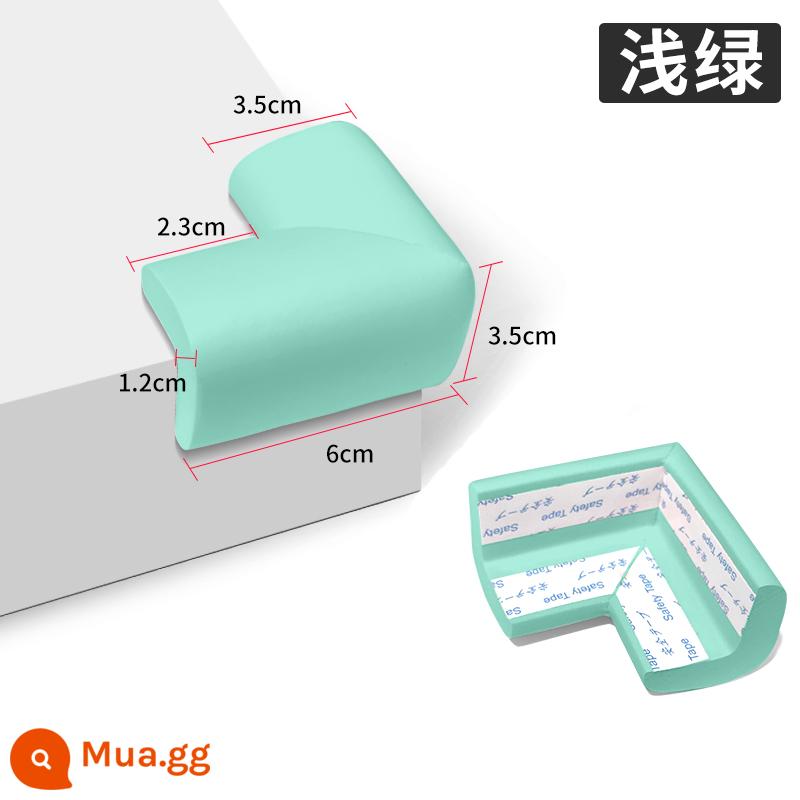 Miếng silicone bảo vệ góc bàn phạm vi miếng dán mui xe chống va chạm góc bàn góc chống va chạm đầu túi bọc đồ nội thất dải bảo vệ mềm chống va chạm - Màu xanh bạc hà (4 miếng có băng dính hai mặt)