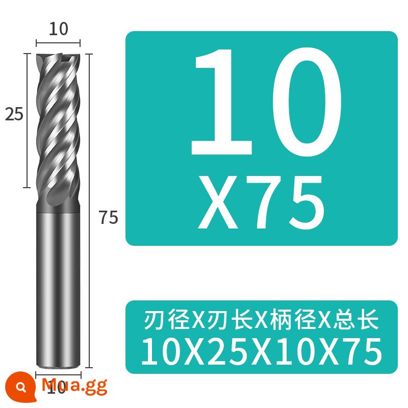 Dao phay thép vonfram 70 độ Thép không gỉ cacbua 4 lưỡi Gia công thô và phay mịn đặc biệt Công cụ CNC bốn lưỡi đáy phẳng - 10*25*10*75