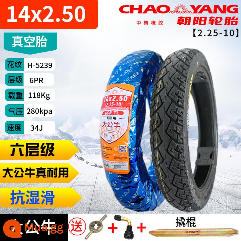 Chaoyang Tyre 3.00-10 lốp không săm 300 lốp xe điện 14x2.50/3.2 dây thép xe máy 2.75-10 - Chaoyang 14x2.50 sáu lớp [big bull] chống trượt + van xà beng