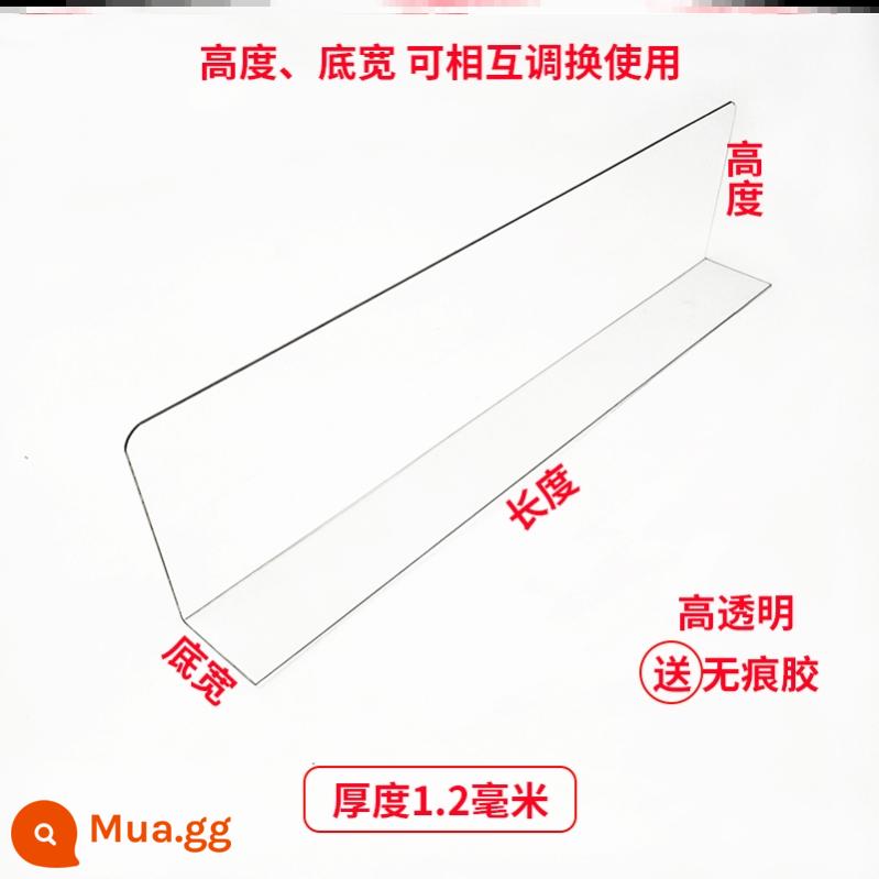 Vách ngăn đường may bàn, khối cạnh của bàn dài, lấp đầy khoảng trống tạo tác, hàng rào tùy chỉnh, đường may tường acrylic ký túc xá - Chiều dài 80 cm, chiều cao 15 cm, chiều rộng đế 4 cm, keo không dấu vết + có thể cắt