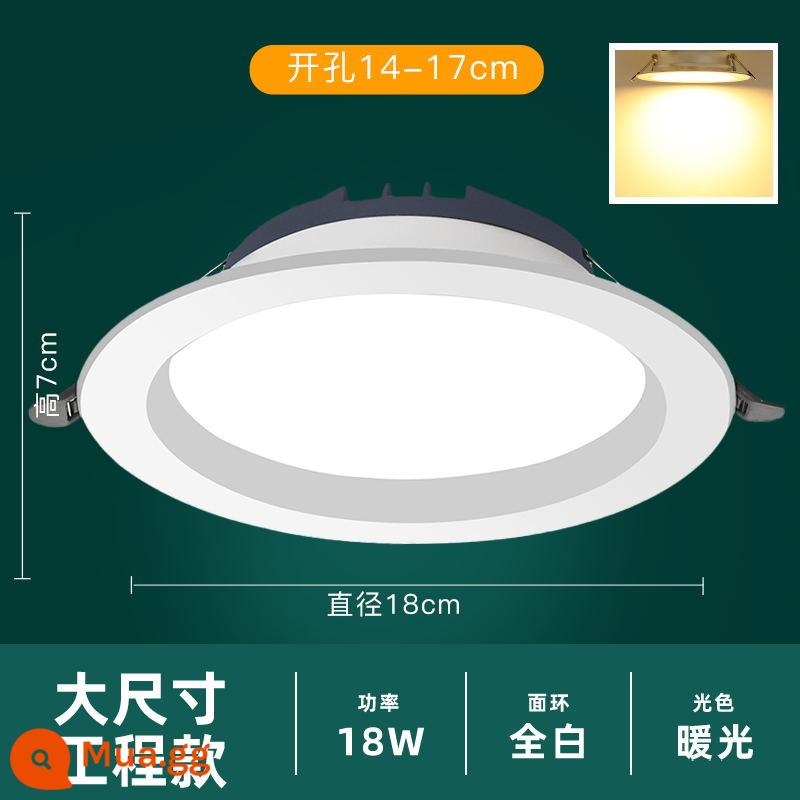 Đèn LED Downlight Âm Trần Lỗ Ánh Sáng 7.5Mm Nhúng Phòng Khách Ốp Trần Siêu Mỏng Lối Đi Đèn Nhà 3 Màu Đèn Pha - 20 miếng ★ Kỹ thuật 18W kích thước lớn ★ khoan ánh sáng ấm 14-17CM