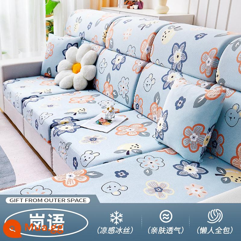 Bọc Ghế Sofa Bao Đàn Hồi Tất Cả Bao Gồm Đa Năng Đa Năng Tựa Lưng Ghế Dài Chống Bụi Mùa Đông Mô Hình 1 đệm Chống Trơn Trượt - Lanyu [lụa băng mát lạnh]