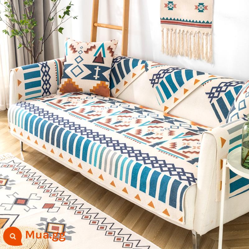 Vải lanh cotton đệm sofa full 4 mùa đa năng đệm ghế vải lanh Retro Mỹ handmade chống trơn trượt bọc ghế sofa da - Thổ Nhĩ Kỳ