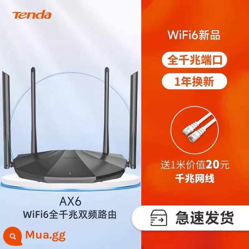 2022 Mô hình mới) Tengda WiFi6 Bộ định tuyến không dây Gigabit High -Tree Wall King 5G Dual -Tần số Nhà AX1500M Toàn bộ nhà bao gồm DAPING Băng thông rộng Telecom - 4 anten [WiFi6 xuyên tường vua] + Cáp mạng Gigabit