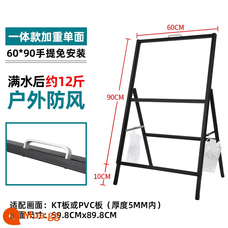 Biển quảng cáo thẻ hiển thị bảng kt giá trưng bày tuyển dụng áp phích công khai dọc cửa hàng trà sữa từ trần đến sàn kệ chống gió ngoài trời - Di động một mặt, khung trống 60x90 [Không cần cài đặt]