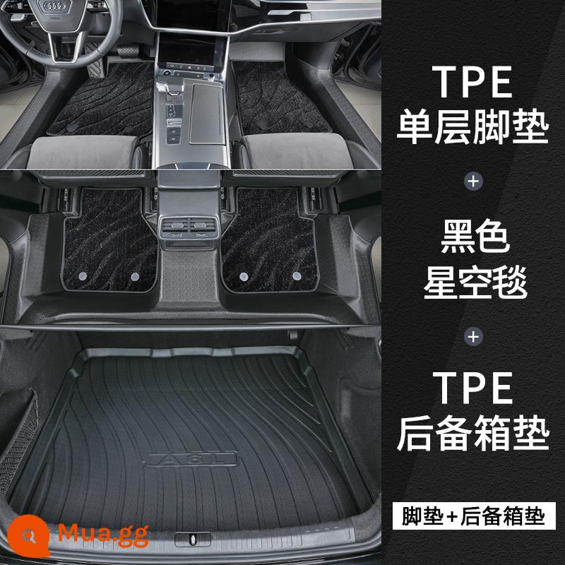 Thích hợp cho 22 tấm thảm lót sàn ô tô Honda Accord thế hệ thứ mười được bao quanh hoàn toàn bởi thảm lót sàn ô tô tpe sửa đổi thế hệ thứ tám mươi chín - [Thảm bệ cửa túi TPE] + chăn galaxy đen + thảm chính cốp xe