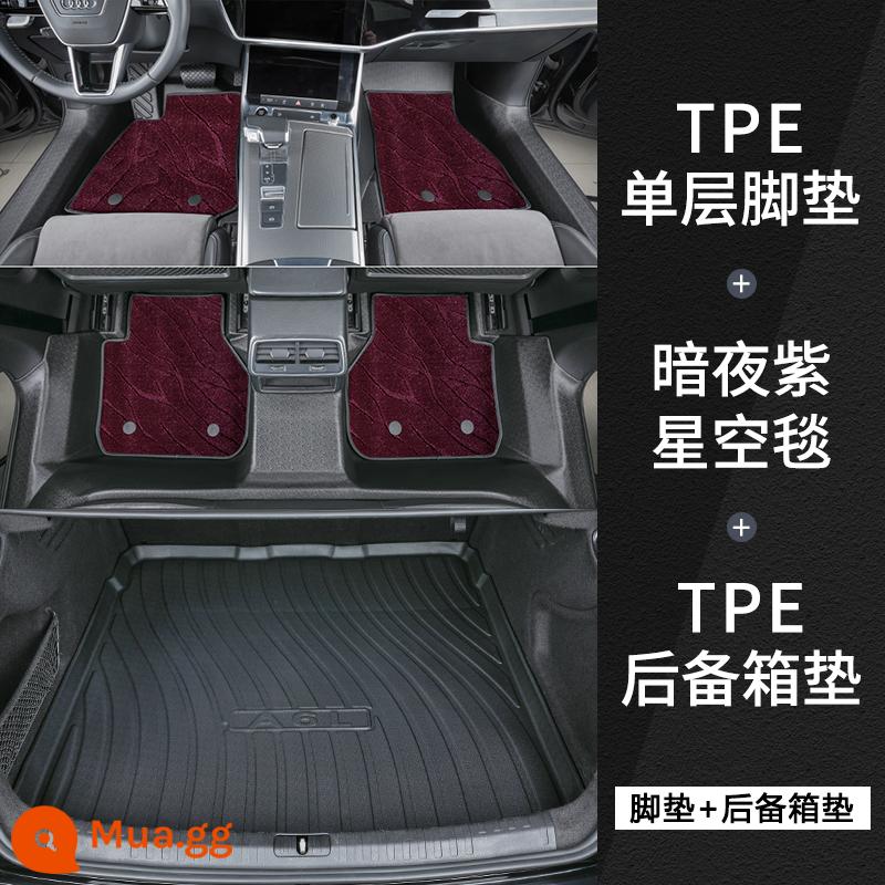 Thích hợp cho 22 tấm thảm lót sàn ô tô Honda Accord thế hệ thứ mười được bao quanh hoàn toàn bởi thảm lót sàn ô tô tpe sửa đổi thế hệ thứ tám mươi chín - [Thảm bệ cửa túi TPE] + chăn galaxy tím + thảm chính cốp xe