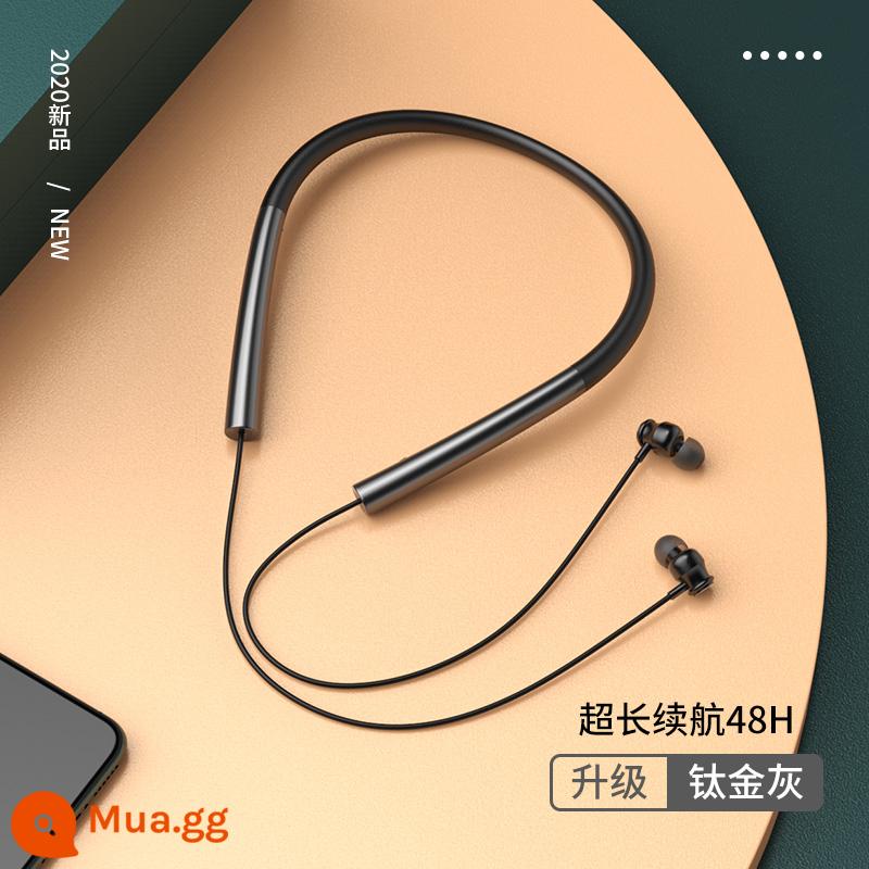 Tai nghe bluetooth treo cổ phù hợp Xiaomi không dây cao cấp mới chạy thể thao chống ồn chống mồ hôi táo tím - Màu xám hợp kim titan [Thời lượng pin 48 giờ》Âm thanh Dolby vòm 9D》Hấp thụ từ tính]