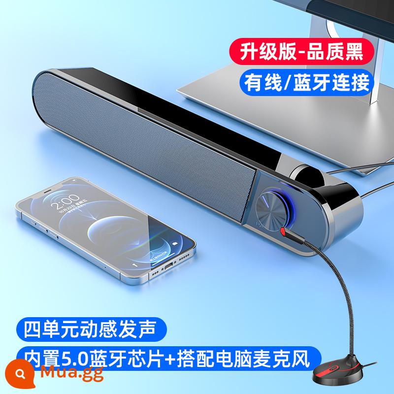 Âm thanh máy tính để bàn tại nhà có micro tích hợp máy tính để bàn loa mini loa có dây usb dùng chung - Phiên bản nâng cấp★Chất lượng màu đen [chống từ + không bị biến dạng 99%] chế độ kép có dây/Bluetooth + micrô