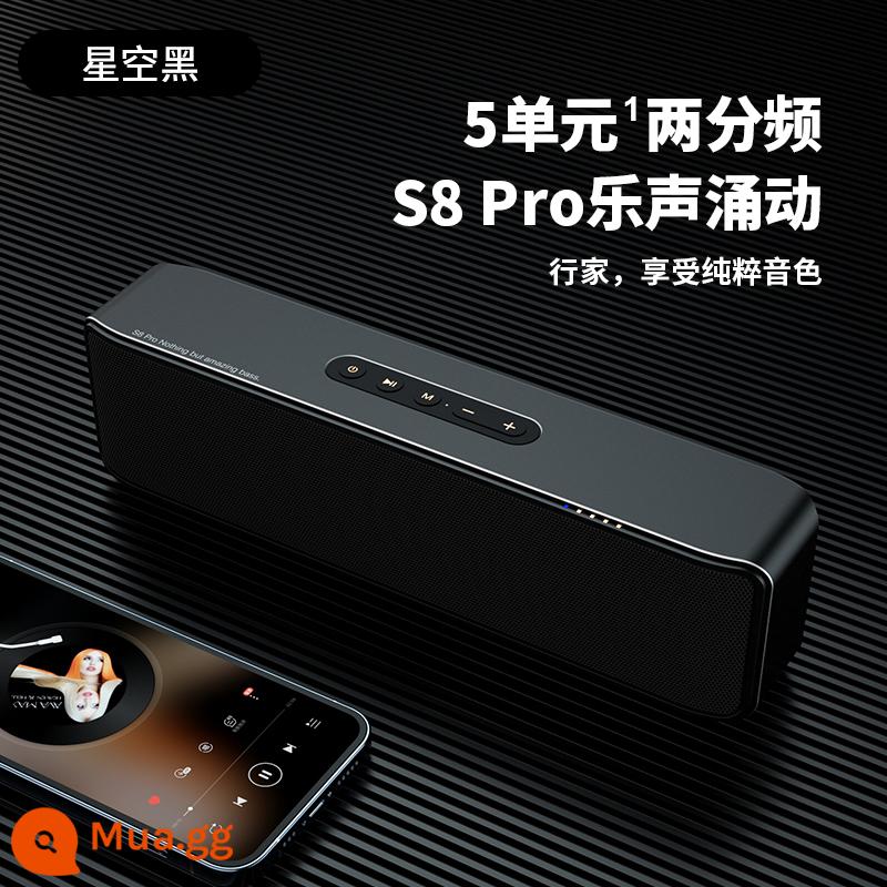 BOGASING S8 Pro Loa Bluetooth không dây cấp độ sốt tại nhà HiFi âm thanh vòm chất lượng cao rạp hát tại nhà âm lượng lớn di động ngoài trời máy tính để bàn cao cấp âm thanh nhỏ - Mẫu nâng cấp màu đen của Bầu trời đầy sao [Âm thanh nặng DSP★Chất lượng cao HiFi★Âm thanh toàn cảnh DST]