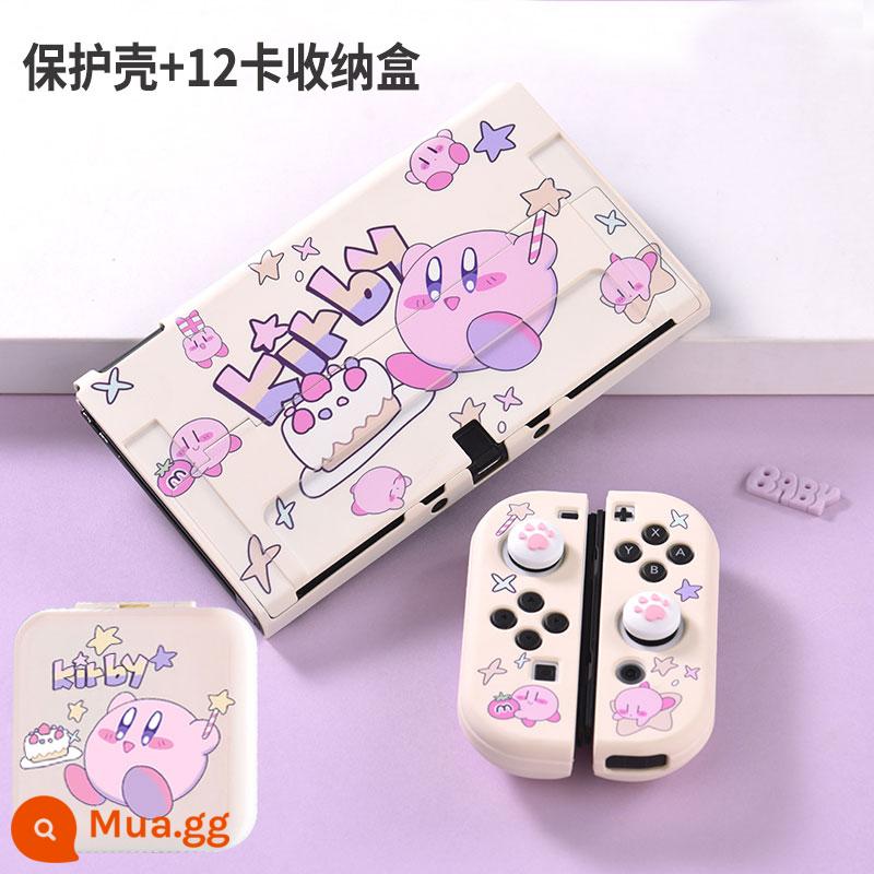 Vỏ bảo vệ Nintendo Switch vỏ cứng màn hình oled tích hợp tay cầm silicon vỏ mềm Star Kirby Phiên bản tiếng Nhật thời lượng pin phiên bản ns vỏ bảo vệ đế cắm được miếng dán có thể tháo rời hộp đựng thẻ di động túi đựng - Hộp đựng thẻ OLED [Kirby Fairy Stick] + vỏ bảo vệ đi kèm nắp đậy + màng cường lực