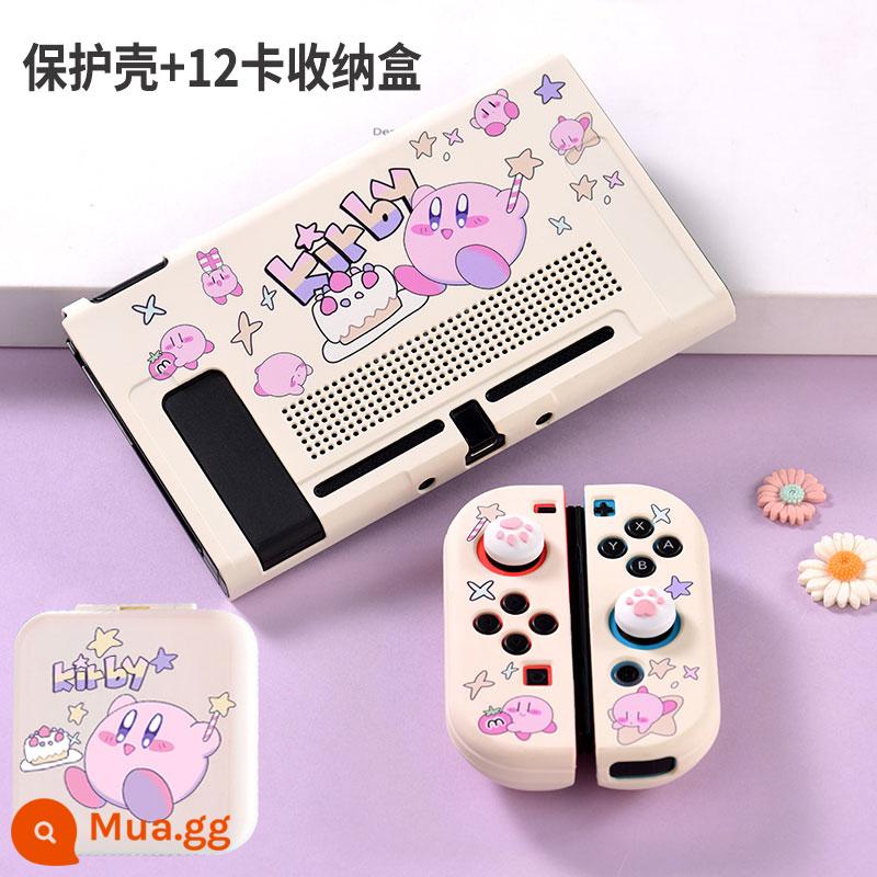 Vỏ bảo vệ Nintendo Switch vỏ cứng màn hình oled tích hợp tay cầm silicon vỏ mềm Star Kirby Phiên bản tiếng Nhật thời lượng pin phiên bản ns vỏ bảo vệ đế cắm được miếng dán có thể tháo rời hộp đựng thẻ di động túi đựng - Hộp đựng thẻ NS [Kirby Fairy Stick] + vỏ bảo vệ đi kèm nắp đậy + màng cường lực