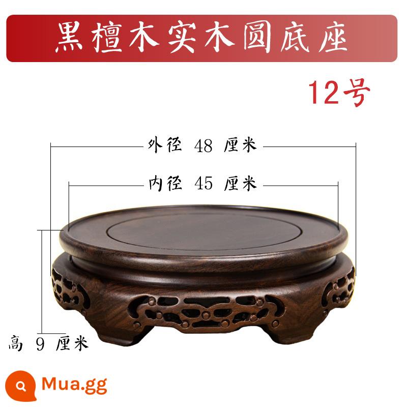 Ebony Solid Wood Base Bình hoa Vase Bình hoa Tem Nuired hạ cánh lớn Vase Chai chai Đồ trang trí Teapot Wood Gỗ. - Số 12 đường kính trong 45 đường kính ngoài 48 chiều cao 9