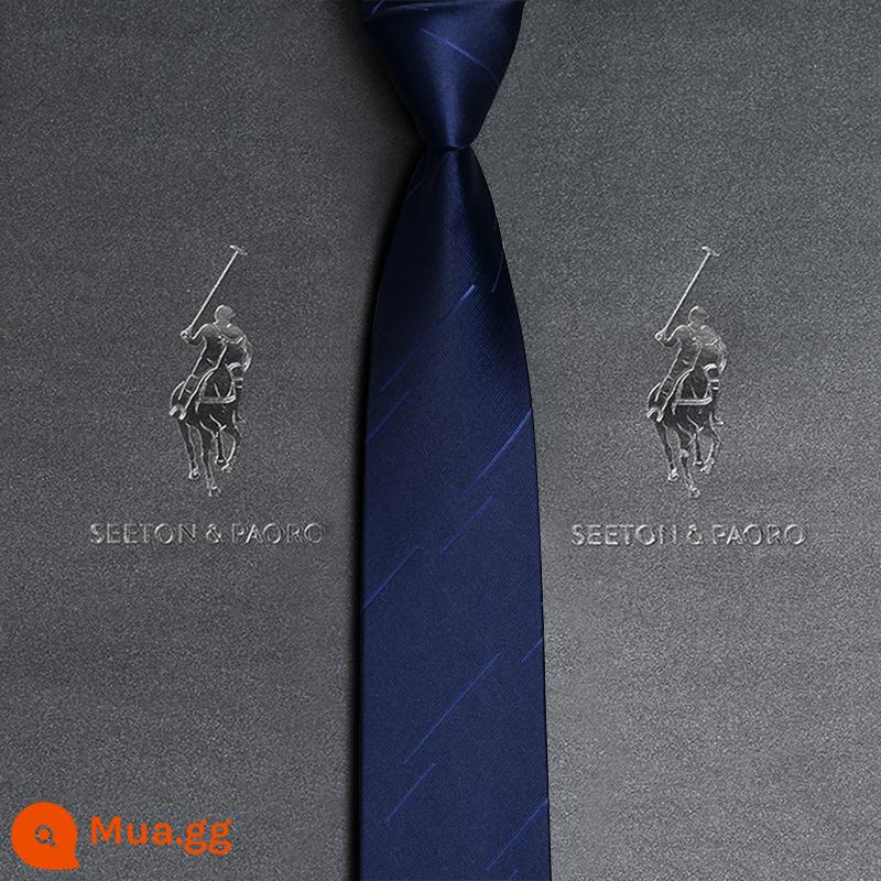 Colorton Ralph Lauren Polo Tie Nam Công Việc Phù Hợp Với Dây Kéo Rảnh Tay Phong Cách Cưới Chú Rể Đen Hộp Quà Tặng Cao Cấp - Mẫu dao màu xanh-P717 mẫu in tay (dây kéo cần lưu ý)