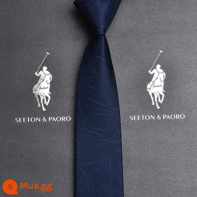 Colorton Ralph Lauren Polo Tie Nam Công Việc Phù Hợp Với Dây Kéo Rảnh Tay Phong Cách Cưới Chú Rể Đen Hộp Quà Tặng Cao Cấp - Mẫu dao màu xanh-P709 mẫu in tay (dây kéo cần lưu ý)