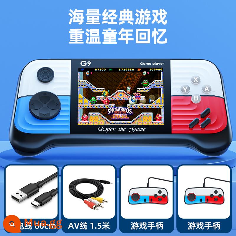 Cảm thấy tốt 2022 mới sup máy chơi game cầm tay hoài cổ thời thơ ấu retro cổ điển Tetris hai người cùng phong cách mini nhỏ cầm tay di động dành cho trẻ em máy cọ có thể sạc lại quà tặng máy du lịch - Mẫu đôi màu đỏ xanh + 2 tay cầm [màn hình ngang 3 inch siêu mỏng]