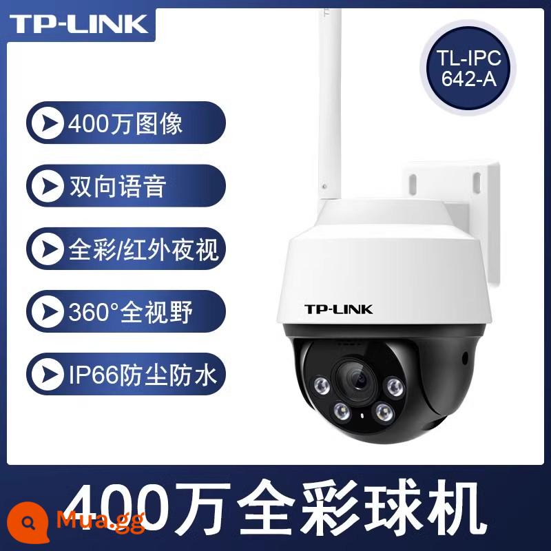 camera không dây tplink ngoài trời 4 triệu cảnh báo full màu ống nhòm zoom bi tự động camera hành trình ghi hình cửa ghi hình đầu camera giám sát ngoài trời kết nối với điện thoại di động remote wifi màn hình 360 độ - Máy bóng không dây ngoài trời 4 triệu màu TL-IPC642-A