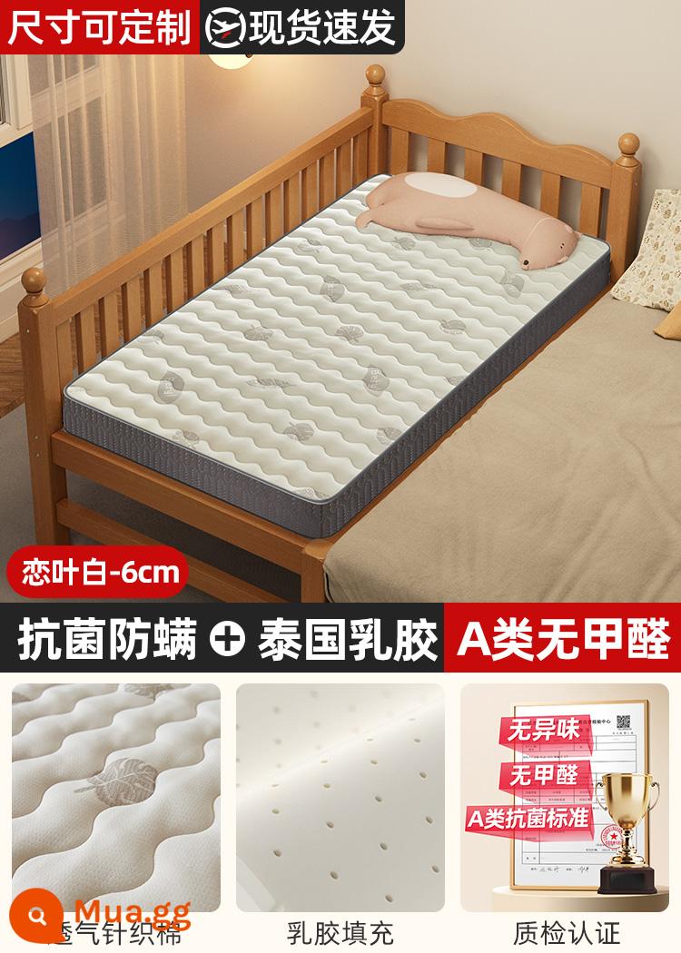 Tùy chỉnh nệm nệm cứng pad 60x20 trẻ em 80 nệm sinh viên ký túc xá đơn lẻ dừa bung em bé giường ngủ - Lá tình yêu màu trắng [độ dày khoảng 6cm]