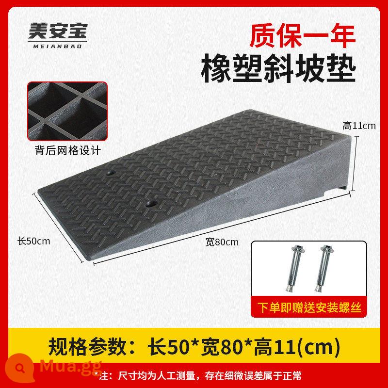 Cao su cao 13cm bước đệm dốc đệm đường răng xe ngưỡng đệm đường dọc theo dốc lên bậc leo tam giác - màu đỏ