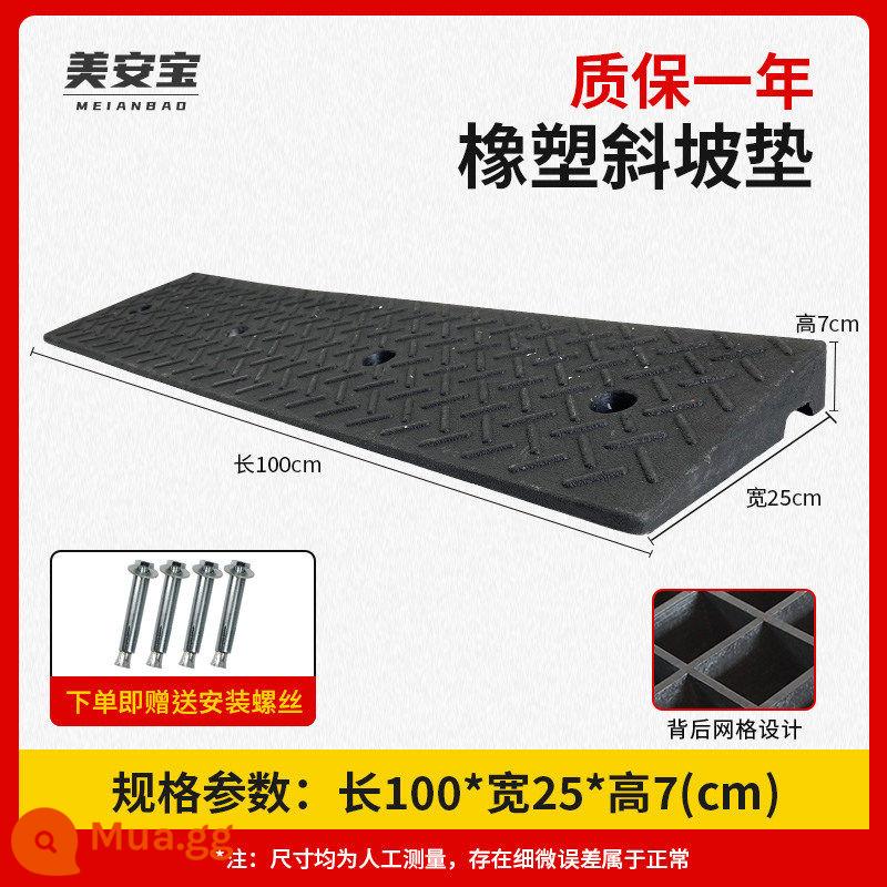 Cao su cao 13cm bước đệm dốc đệm đường răng xe ngưỡng đệm đường dọc theo dốc lên bậc leo tam giác - Cao 7