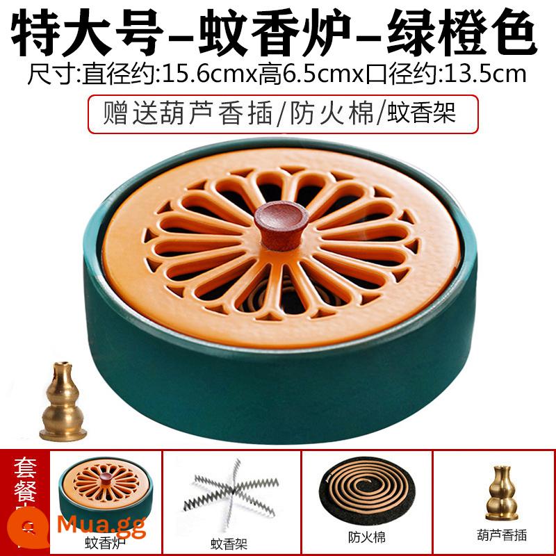 Vòng nhang hộ gia đình trầm hương hương trong nhà nguyên chất ngải cứu Ngải cứu moxibustion hộp nhang gốm gỗ đàn hương đuổi muỗi đồng trang trí - Lư Hương Lớn - Nhang Muỗi - Cam Xanh