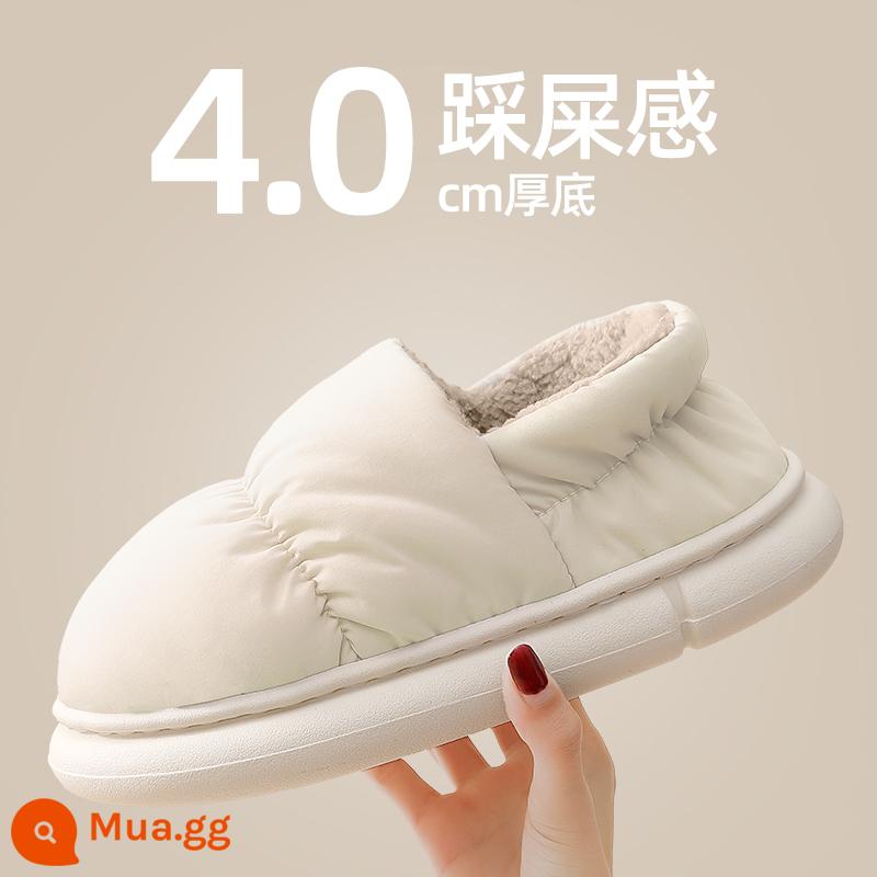 Giày cotton mùa đông nam đất 2022 giày nam mới cho người lớn tuổi nhung gia đình trung niên và người già giày bố dày chống trượt ấm áp - Be