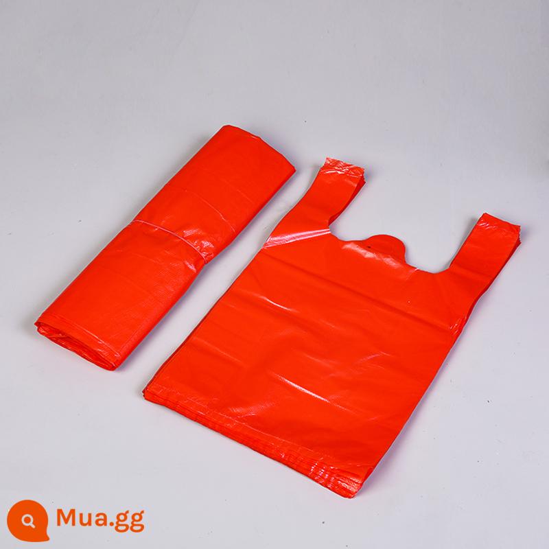 Dày thực phẩm màu trắng túi nhựa tùy chỉnh vest trong suốt túi giao hàng xách tay mua sắm túi tiện lợi túi đóng gói túi - màu đỏ