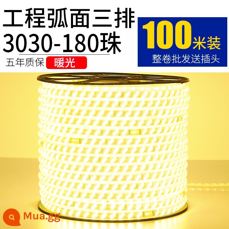 Đèn LED với ánh sáng kỹ thuật ngoài trời 100m - Kỹ thuật đèn ấm ba hàng 180 hạt cong dài 100 mét miễn phí 10 phích cắm