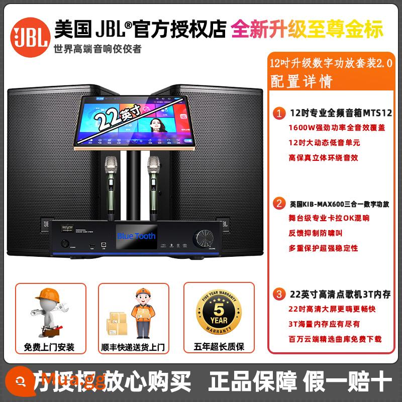 Bộ âm thanh JBL MTS10 family KTV trọn bộ dàn máy karaoke gia đình chuyên nghiệp loa karaoke biệt thự câu lạc bộ tiệc cưới sân khấu quán bar dàn karaoke gia đình thiết bị hát chuyên dụng - [Bộ khuếch đại kỹ thuật số nâng cấp 12 inch 2.0] Loa chuyên nghiệp MTS12 + Bộ khuếch đại kỹ thuật số tùy chỉnh KIB của Anh