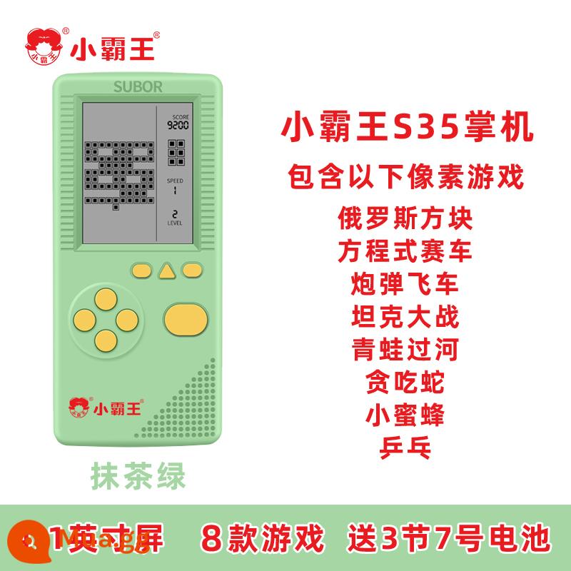 Little Overlord Máy Chơi Game Cầm Tay Tetris 8 Trò Chơi Màn Hình 4.1 Inch Xếp Hình Cổ Điển Di Động Rắn Ăn Đua Xe Tăng Ếch Vượt Sông Ong Bóng Bàn S33/S35 - Máy chơi game cầm tay S35 [màu xanh matcha]