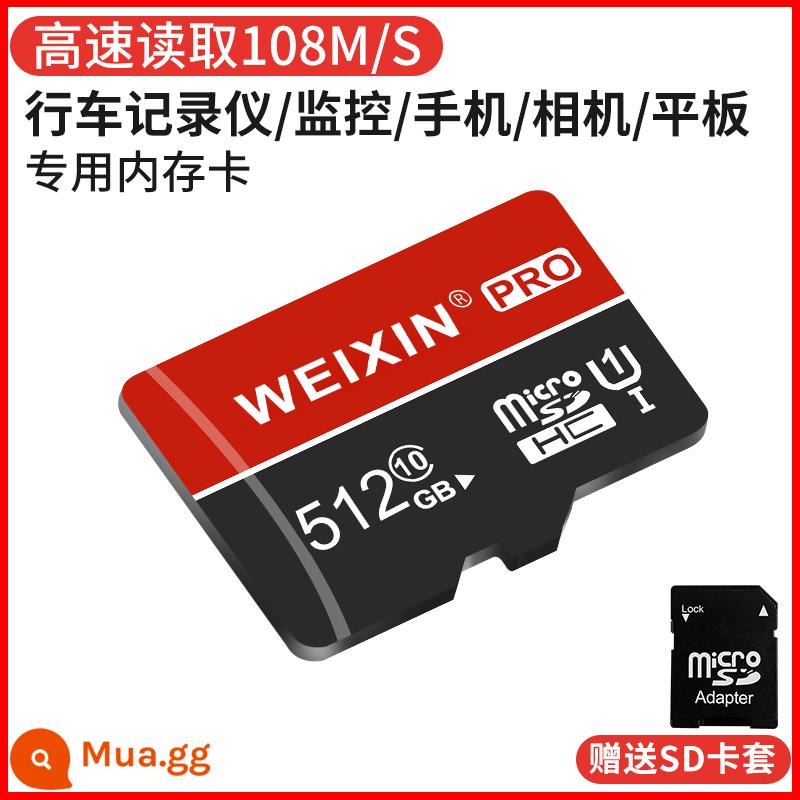 Thẻ nhớ tốc độ cao 512g ghi hình lái xe chuyên dụng cho điện thoại di động Thẻ SD 256G camera giám sát thẻ TF đa năng 128G - [Chỉ công nghệ ghi âm lái xe U1 màu đỏ/điện thoại di động/máy ảnh/thiết bị giám sát] Phiên bản tốc độ cao 512G