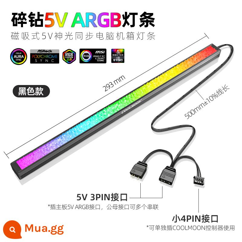 40cm vỏ chính thanh ánh sáng RGB dây hút Từ Tính AURA bo mạch chủ Shenguang đồng bộ hóa 5V ARGB Giao Hưởng LED bầu không khí ánh sáng - Dải đèn kim cương ARGB từ tính 28cm [Nhiều giao diện] Đen